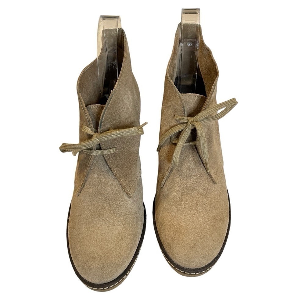 J. Crew Women’s Size 10 Tan Suede Wedge Bootie. Made in 🇮🇹 Italy. Lace up - Picture 2 of 9